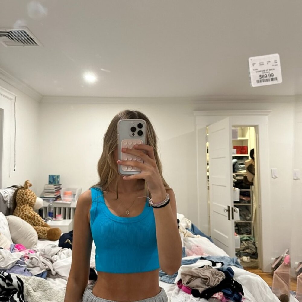 teal rock n rags tank